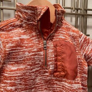 Eddie Bauer Marled Rust and White Quarter-Zip Pullover